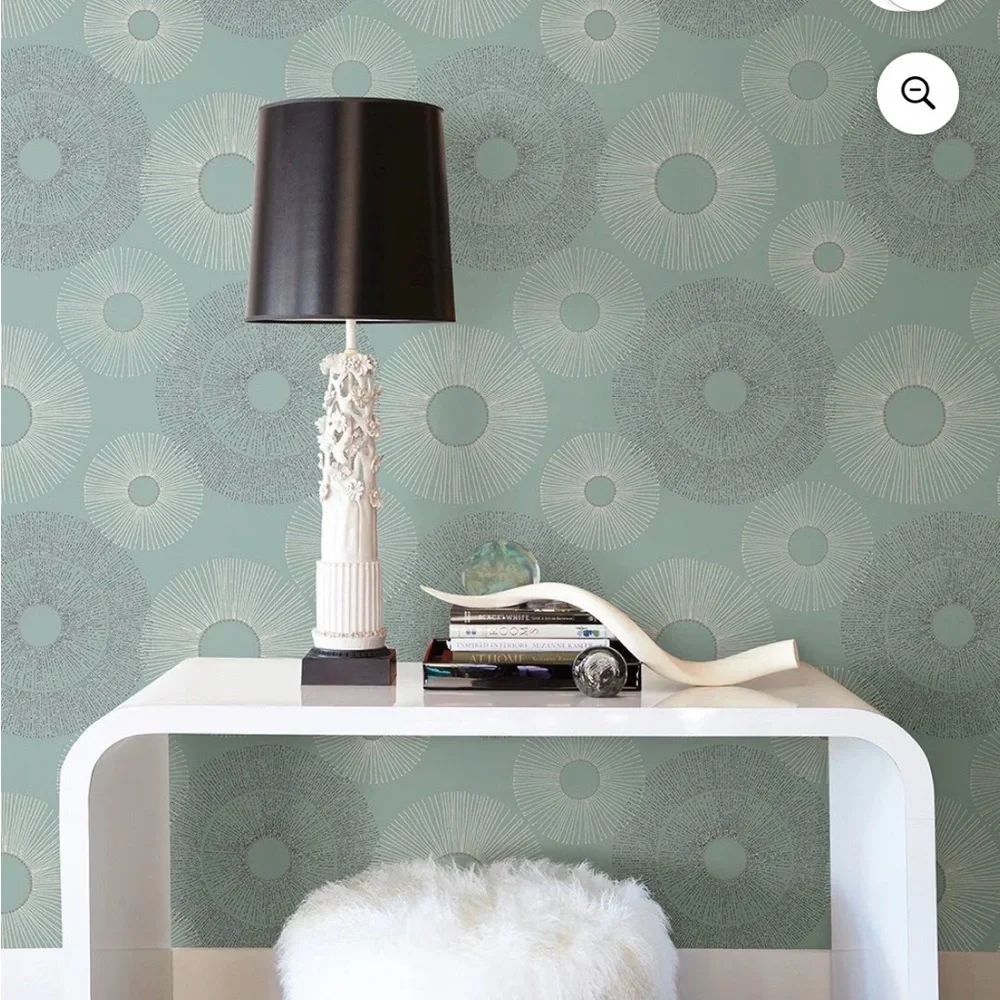 Exclusive Wallcoverings Eternity Blue Geometric Pattern Discontinued 2 Dbl Rolls